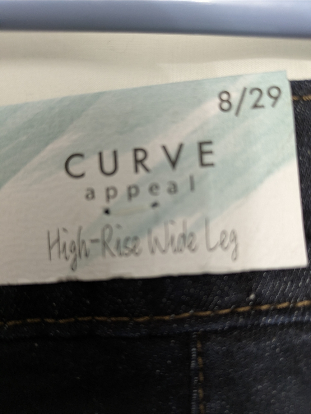 NWT Curve Appeal High Rise Wide Leg Jeans Size 8/29 Dark Wash Denim - Picture 6 of 10